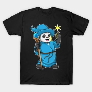 Panda as Wizard with Magic wand T-Shirt